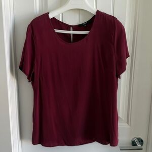 Quince Deep Red Blouse Washable Silk
